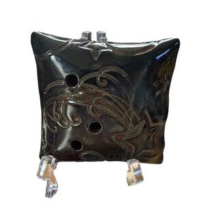 Pillow Plant Black Ceramic Starry Night. Holder Decorative